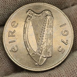 Ireland 1975 Big 10p Ten Pence Coin Beautiful Uncirculated Lustrous