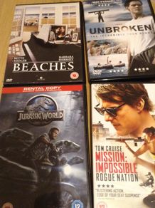 Beaches, Unbroken,Jurassic World, Mission Impossible