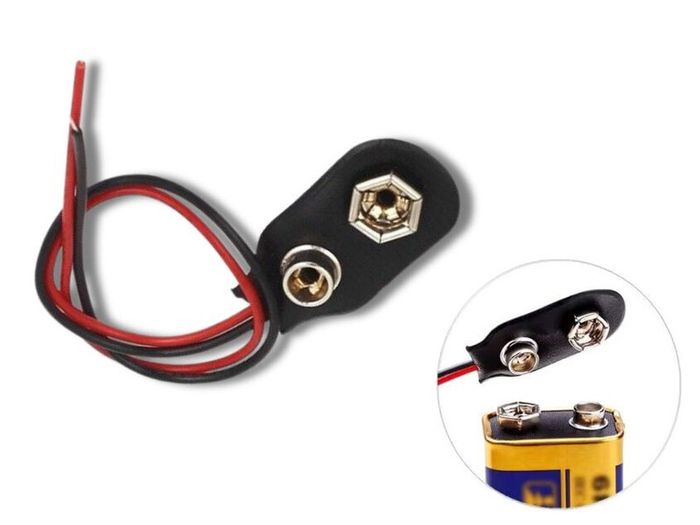 9V Battery to Alligator Clip Adapter Cable Set 5pcs