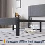 Metal Single Bed Frame with Storage and Shelf Headboard, 3ft Upholstered Metal Single Bed Frame with Slats Enhanced Support, No Box Spring Needed, Noise Free,Easy Assembly,Dark Gray bed frames Image 6