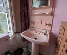 vintage pink  sink and toilet