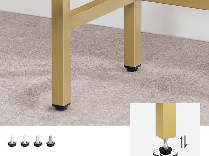 Gold Console Table for Hallway Slim, 100 cm Tempered Glass Sofa Table, Slim Hallway Table, Glass Console Table, Modern Display Table for Living Room, Entryway, Metal Frame