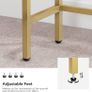 Gold Console Table for Hallway Slim, 100 cm Tempered Glass Sofa Table, Slim Hallway Table, Glass Console Table, Modern Display Table for Living Room, Entryway, Metal Frame Image 9