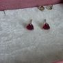 Pandora red heart stud earrings very good condition Image 8