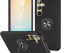 For Samsung Galaxy A13 5G/A04S Dual Layer Invisible Ring Case Black