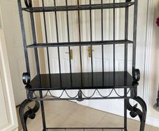Display shelving with black marble
