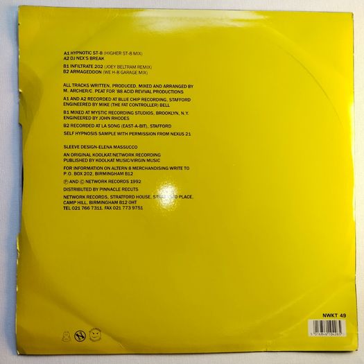 Altern 8 - Hypnotic St-8 + Armageddon - Network Records - Incl. Joey Beltram Infiltrate 202 Remix!