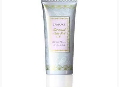 Japanese Cosmetic Canmake Sunblock and Makeup base with SPF50+ PA++++ Mermaid Skin Gel UV 40g in clear