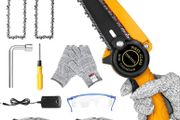 Mini Chainsaw Cordless 6 Inch with 2 Rechargeable Batteries and Chains, One-Handed Portable Mini Chainsaw Cordless, Electric Chainsaw for Pruning Trees Wood Cutting (FREE POSTAGE)
