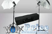 90w Flash Strobe Light Stand Umbrella Kit