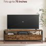 lowboard for TVs up to 80 inches, 178 cm long, TV table with 3 drawers, 3 open compartments, 40 x 178 x 50 cm, living room, steel frame, vintage brown-black Image 3