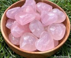 Variety of Crystal Heart Gemstones Rose Quartz, Tigers Eye, Opalite, Clear Quartz, Calcite, and more