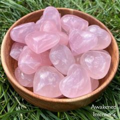 Variety of Crystal Heart Gemstones Rose Quartz, Tigers Eye, Opalite, Clear Quartz, Calcite, and more