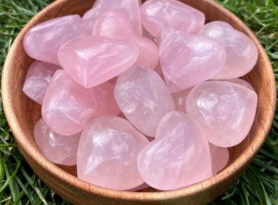 Variety of Crystal Heart Gemstones Rose Quartz, Tigers Eye, Opalite, Clear Quartz, Calcite, and more