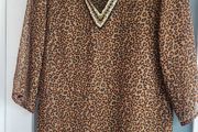Inspired leopard print beachwear tunic  Sz L /XL (Fit 12-14 UK)