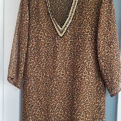 Inspired leopard print beachwear tunic  Sz L /XL (Fit 12-14 UK)