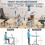 Mobile Standing Desk with Integrated UK Power Outlets & USB Ports, Height Adjustable (70-104cm) C-Shaped Rolling Laptop Table on Wheels for Home Office, Bedside, and Sofa, White Image 6