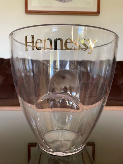 Large Designer Hennessy Transparent Durable Ice Bucket with Gilt Script