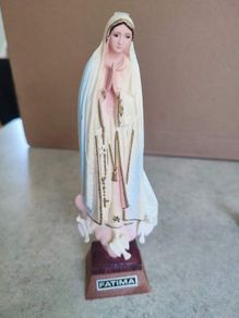 vintage celluloid image Virgin Mary statue our lady of fatima portugal