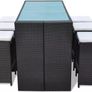 _13-Piece Poly Rattan Bar Set Table and 6 Bar Stools Garden Furniture Brown / Black Image 4