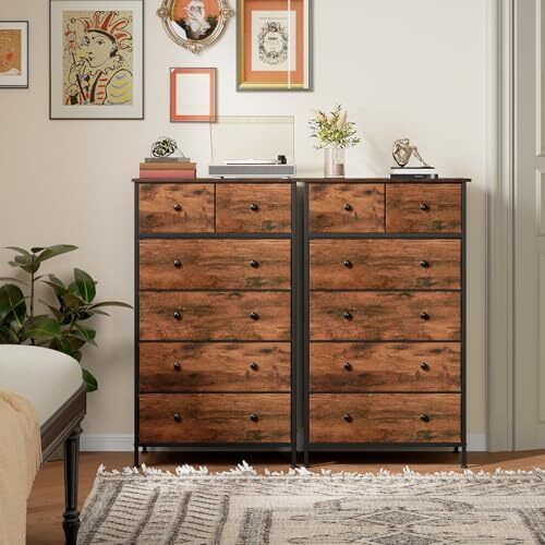Chest of Drawers for Bedroom with 6 Drawers, Storage Cabinet Storage Unit with Fabric Drawers