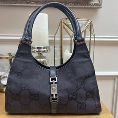 Gucci Jackie Bag GG Logo Black Shoulder Bag Jumbo Monogram Vintage
