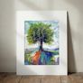 Original Green Tree of Life on 40x50cm Canvas Image 4