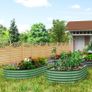 Set of Two 181 x 93cm Steel Planters - Green Image 3