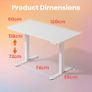 120 cm Electric Standing Desk Adjustable Height 4 Memory Settings Sit Stand Up for Home Office Computer Workstation White Image 3
