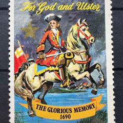Irish Propaganda Poster Stamp FOR GOD AND ULSTER Battle of the Boyne 1690