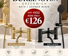Greenwich bath shower mixer brushed brass /matt black