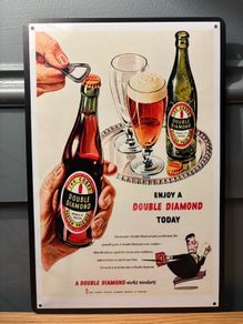 Double diamond Tin Metal Sign