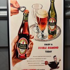 Double diamond Tin Metal Sign