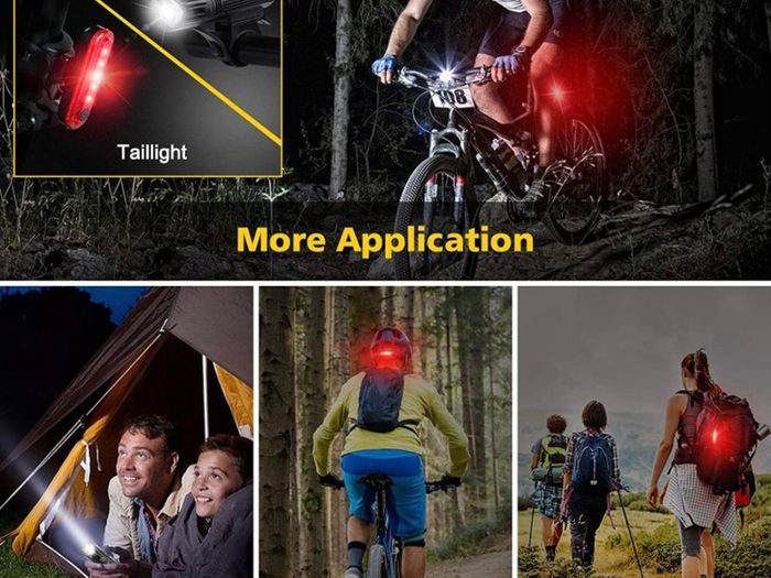 Super Bright Bike Light Set, Powerful LED USB Rechargeable Front Headlight and Back Taillight, 2000mah Lithium Battery, Waterproof, 4 Lighting Modes Mountain Road Bicycle Lights (FREE POSTAGE)