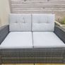 Grey Rattan Garden Sofa & Storage Table Set Image 2
