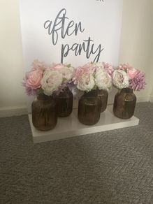 Faux wedding flowers with vases - spring floral bouquets