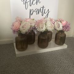 Faux wedding flowers with vases - spring floral bouquets