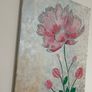 Textured pink flowers painting Image 2