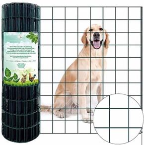 1M X 20M Green Wire Mesh Fencing  PVC Coated 100 x 100mm Mesh Size 2.2mm Wire Diameter Galvanized Wire Fence Roll