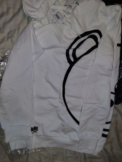 MOSCHINO UNDERWEAR Leisure Hoodie White Teddy Printed