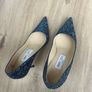 Jimmy Choo navy glitter heels Image 4
