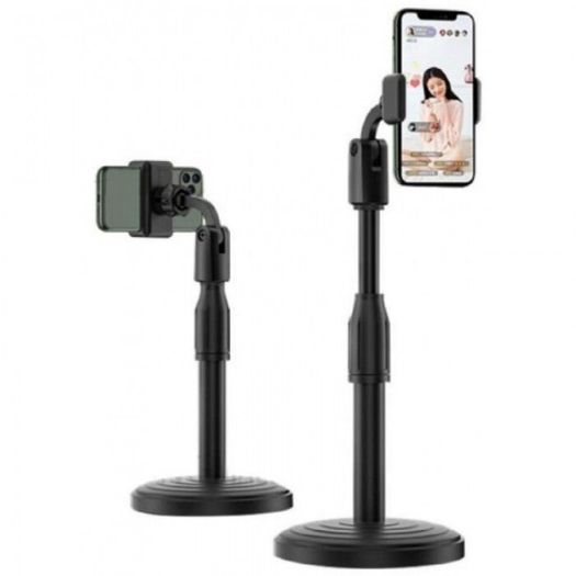 Universal Desktop Phone Holder Stand - Adjustable & Rotating Mobile Phone Mount for Video Recording Live Streaming and Conferencing - 08443