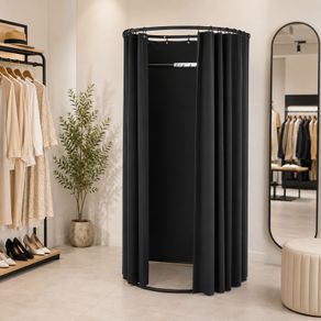 Fitting Room Portable Dressing Room with Thick Polyester Curtains, Privacy Space with Shading Curtain and a Hook, for Boutique, Mall, Tailor's Store & Outdoor Activity