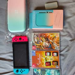 Nintendo Switch V2 + 7 Games (Zelda 1&2, Odyssey, etc.) + 128GB + Accessories