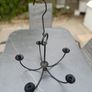 Solid Cast-Iron Hanging Candle Chandelier - Five-Arm Candelabra Image 3