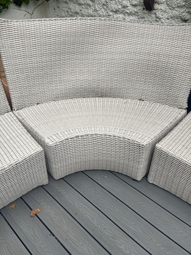 Huge Outdoor Living corner sofa and grey cushions .Please read