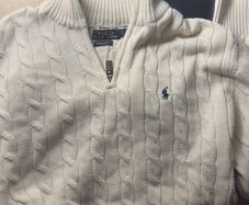 ralph lauren quarter zip cream