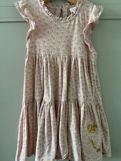 Pink Elephant Short Sleeve Tiered Jersey Dress 6-7 years