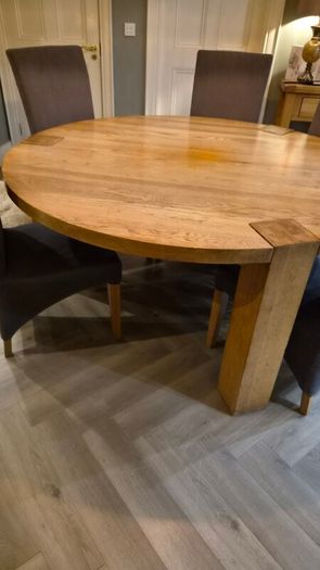 solid oak dining table.
