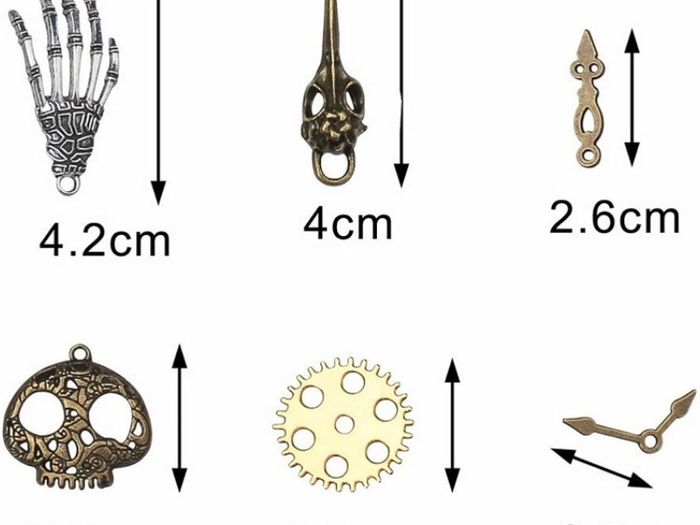 80PCS Assorted Antique Steampunk Gears Vintage Skeleton Charms Pendant Mixed for Necklace Bracelet Jewelry Making Accessory